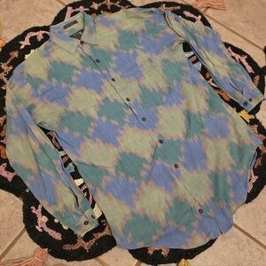 🔥🔥 Vintage Alexander Julian Casual Blue and Green Button Down Shirt🔥🔥 Size M
